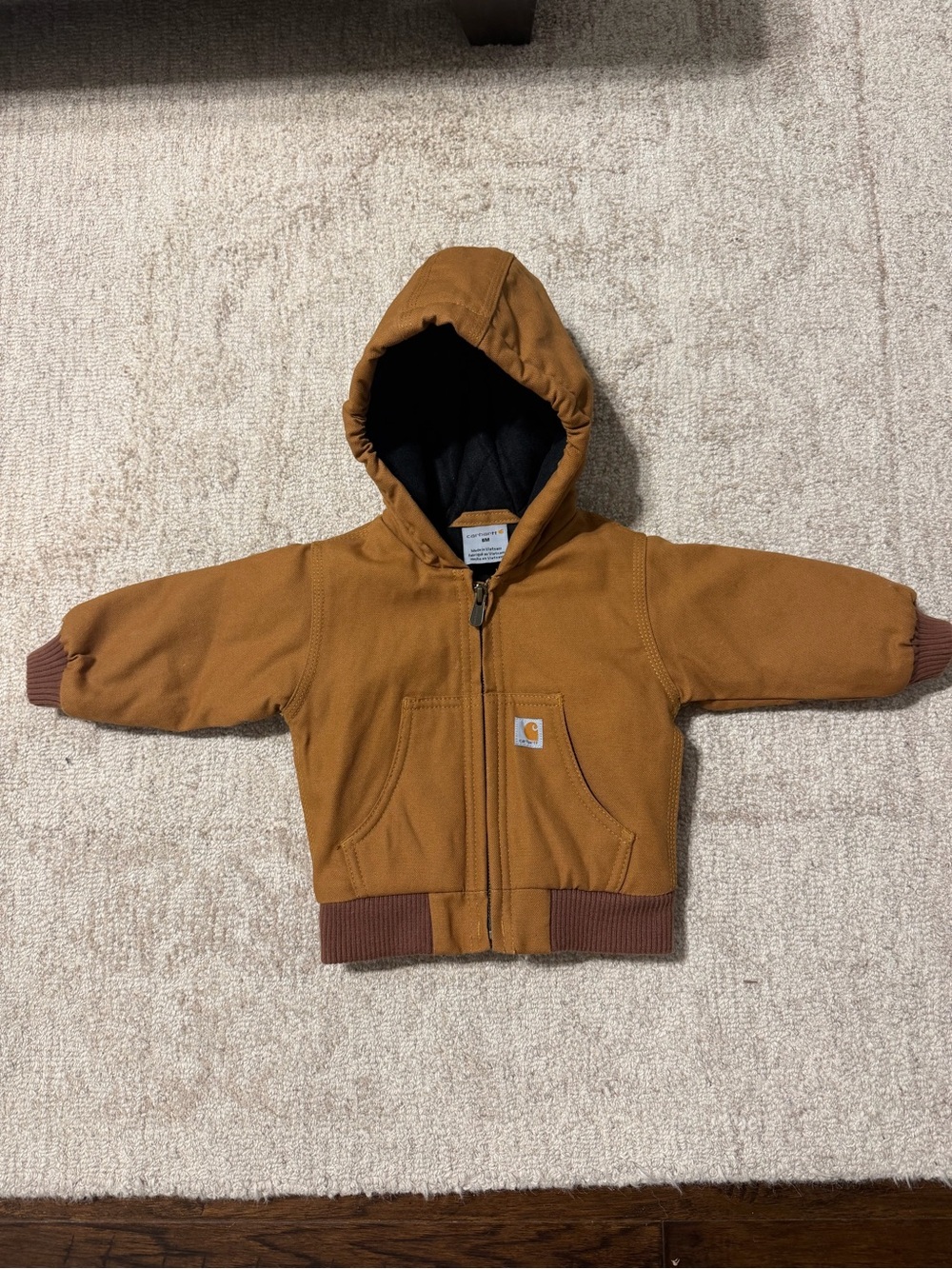 Carhartt Canvas Insulated Hooded Brown Baby Jacket NWOT - Picture 2 of 5